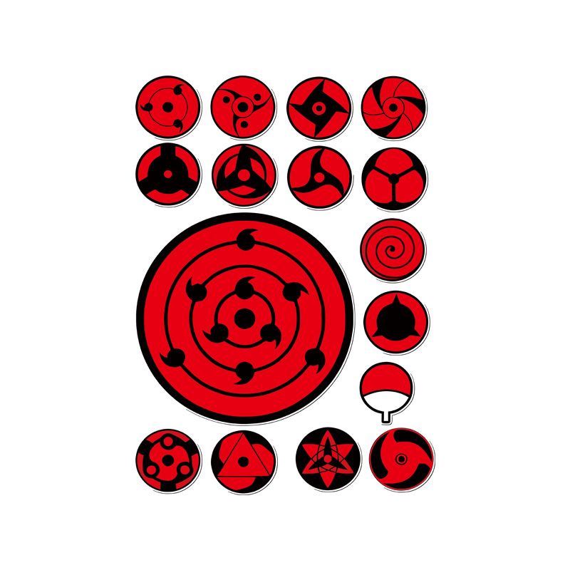 Car Accessories Japanese - Ensemble d'autocollants découpés Sharingan Eye, autocollants